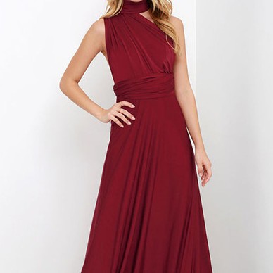 Solid-color V-neck Crossover Dress