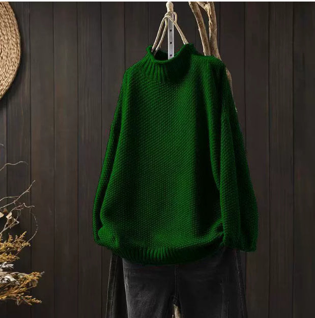 Mock Neck Sweater Women Loose Plus Size
