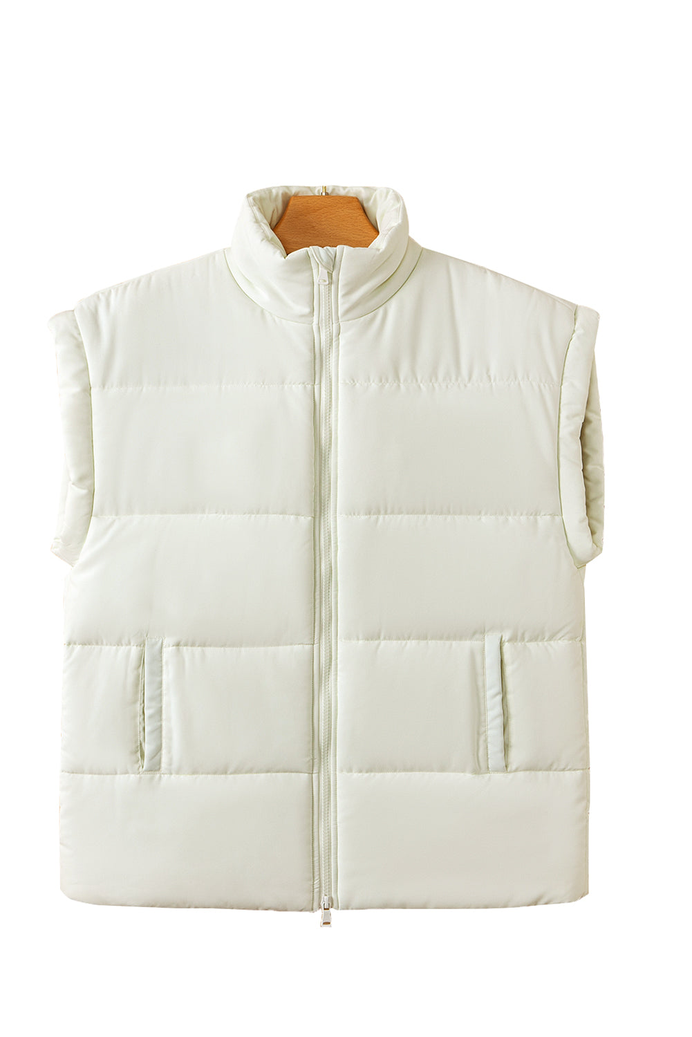 Gilet imbottito oversize con collo in tinta unita nero con cerniera