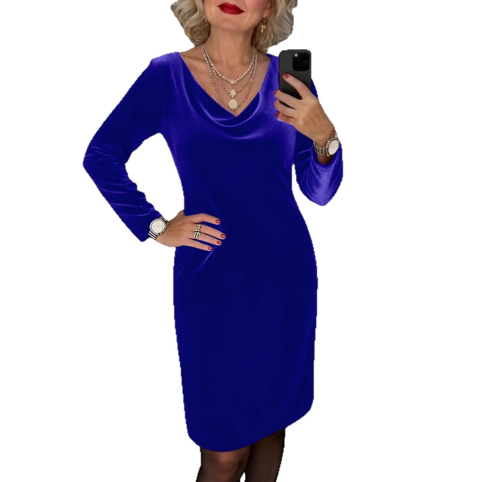 Stylish Minimalist Slim Fit Womens Long Sleeve Dress