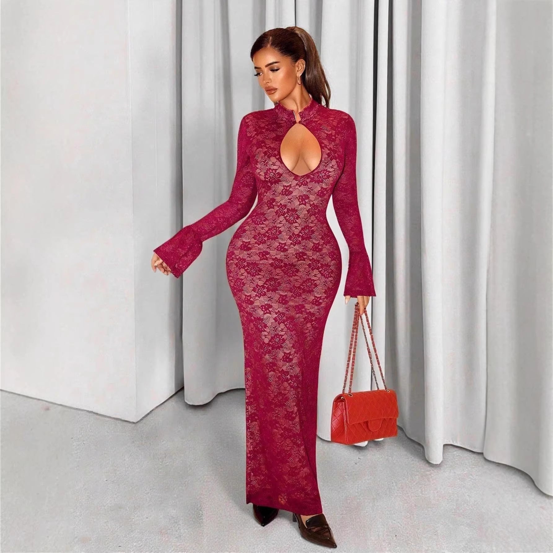 Qipao-style Button-neck Dress European And American Style