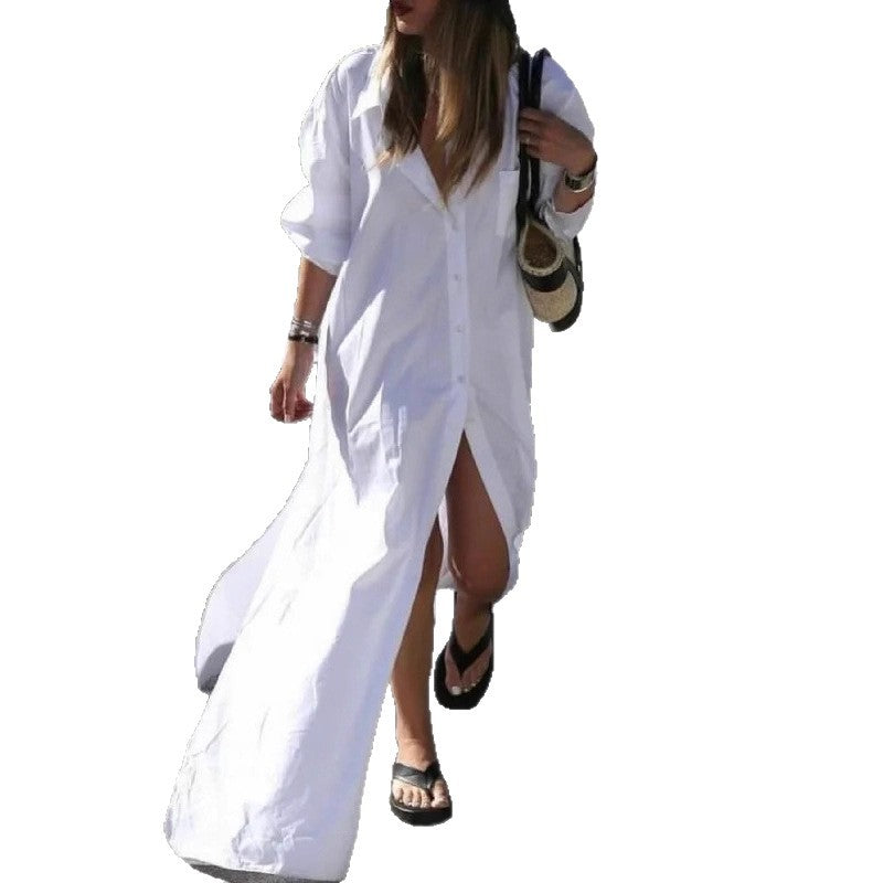 Casual Long-sleeve Shirt Dress