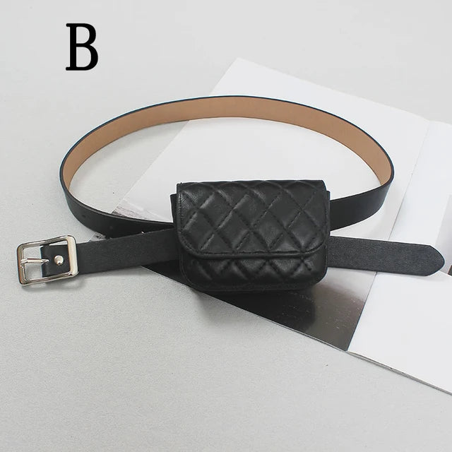 Mini Chain Belts Versatile Single Shoulder Diagonal Black Small Fresh Goddess Fan Casual Belts