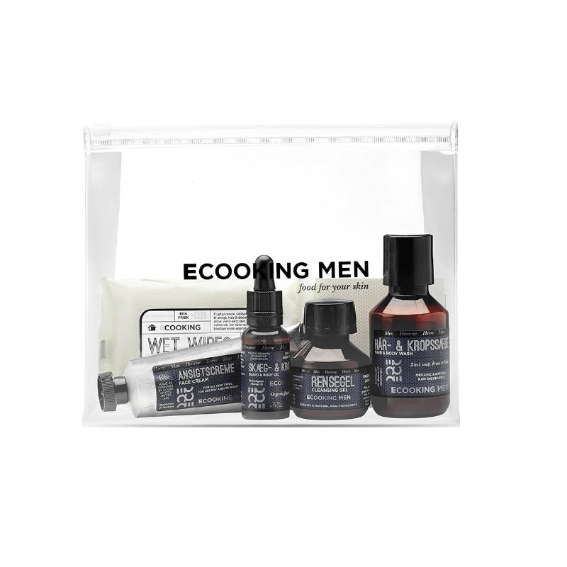 Men Starter Set Ecooking: Skincare Men, Cleansing, Body Wash, For Hair & Body, 100 ml + Skincare Men, Deep Cleansing, Cleansing Gel, For Face & Body, 50 ml + Skincare Men, Beard Oil, Condition & Nourish, 20 ml + Skincare Men, Moisturizing, Day, Cream, ...
