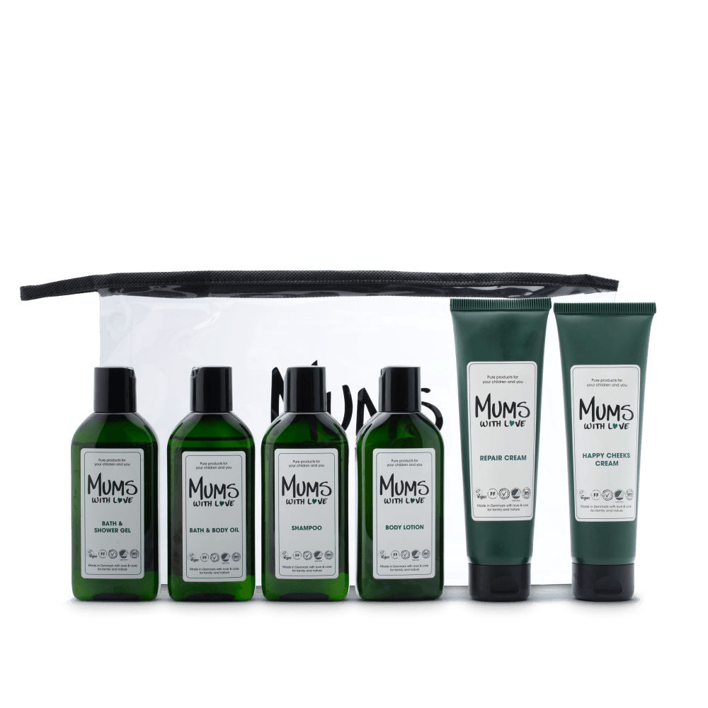 Starter Kit Set Mums With Love: Mums With Love, Hydrating, Body Lotion, 100 ml + Mums With Love, Hair Shampoo, For Cleansing, 100 ml + Mums With Love, Shower Gel, For All Skin Types, 100 ml + Mums With Love, Cleansing, Bath Oil, 100 ml + Happy Cheeks, ...
