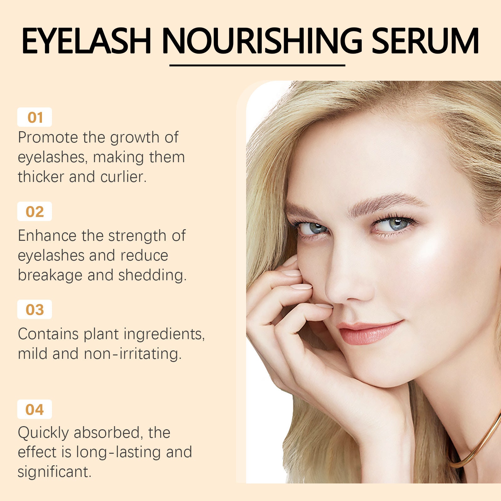 Eyelashe Gentle Moisturizing Black Long