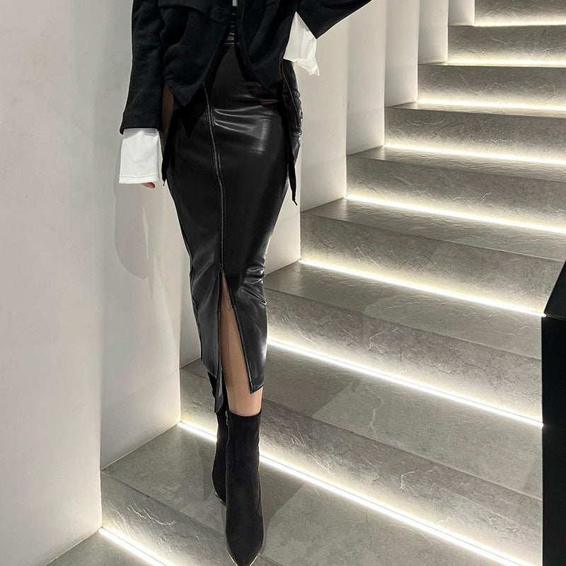 Women's High Waist Autumn Fashion Skirt With Zipper