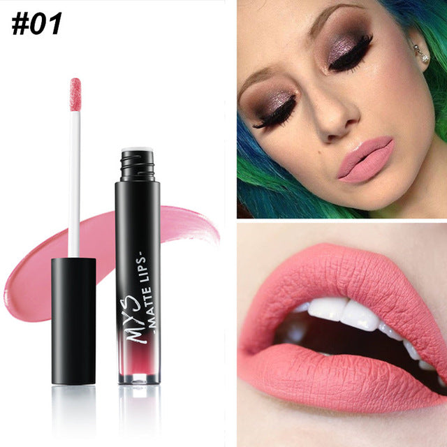 MYS Brand Makeup Rossetto liquido opaco Tinta impermeabile Make up Stick labbra a lunga durata Lucidalabbra nudo Cosmetici Batom