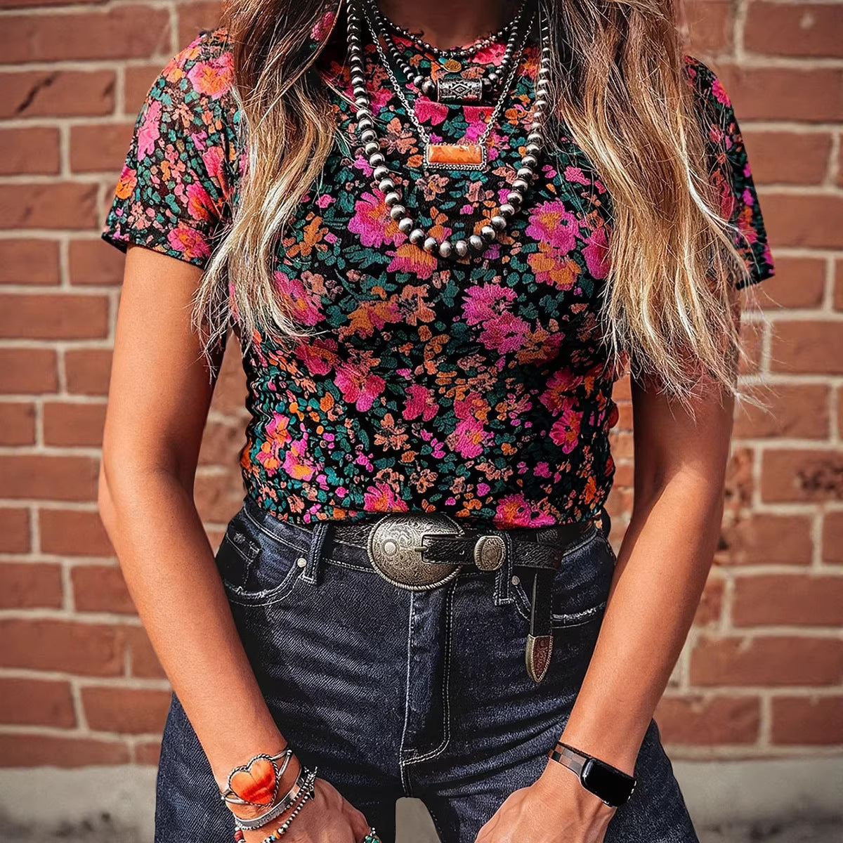 Womens Mesh Pullover Casual All-Match Printed Short-Sleeve