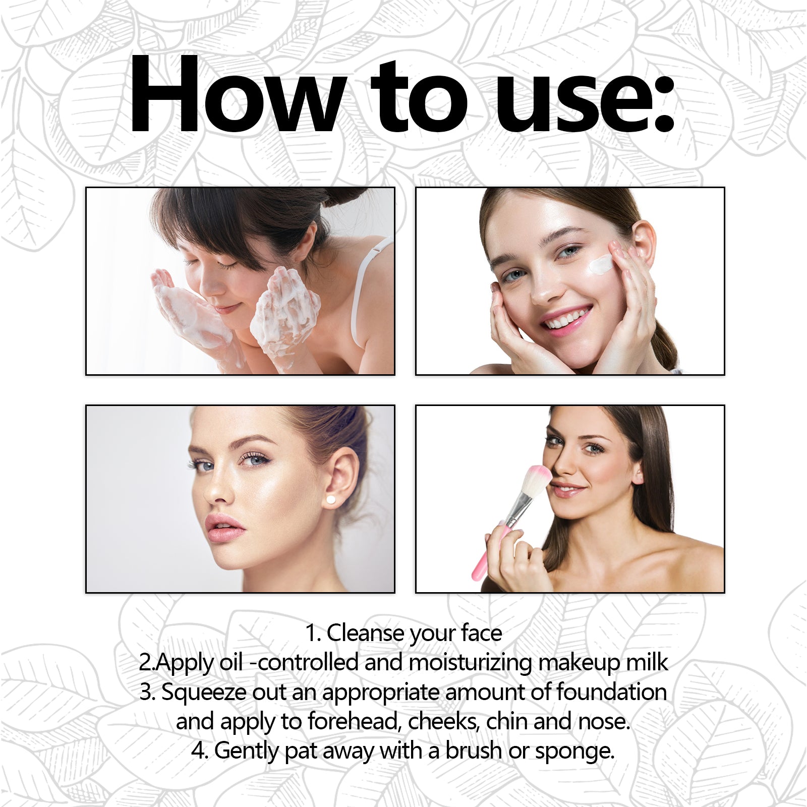 Liquid Concealer Foundation, Waterproof Natural Light And Delicate Makeup Does Not Remove Even Skin Tone Translucent Long-Lasting Foundation