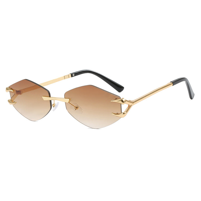 Frameless Hook Polygon Personalized Funny New Casual Hip Hop Trendy Sunglasses
