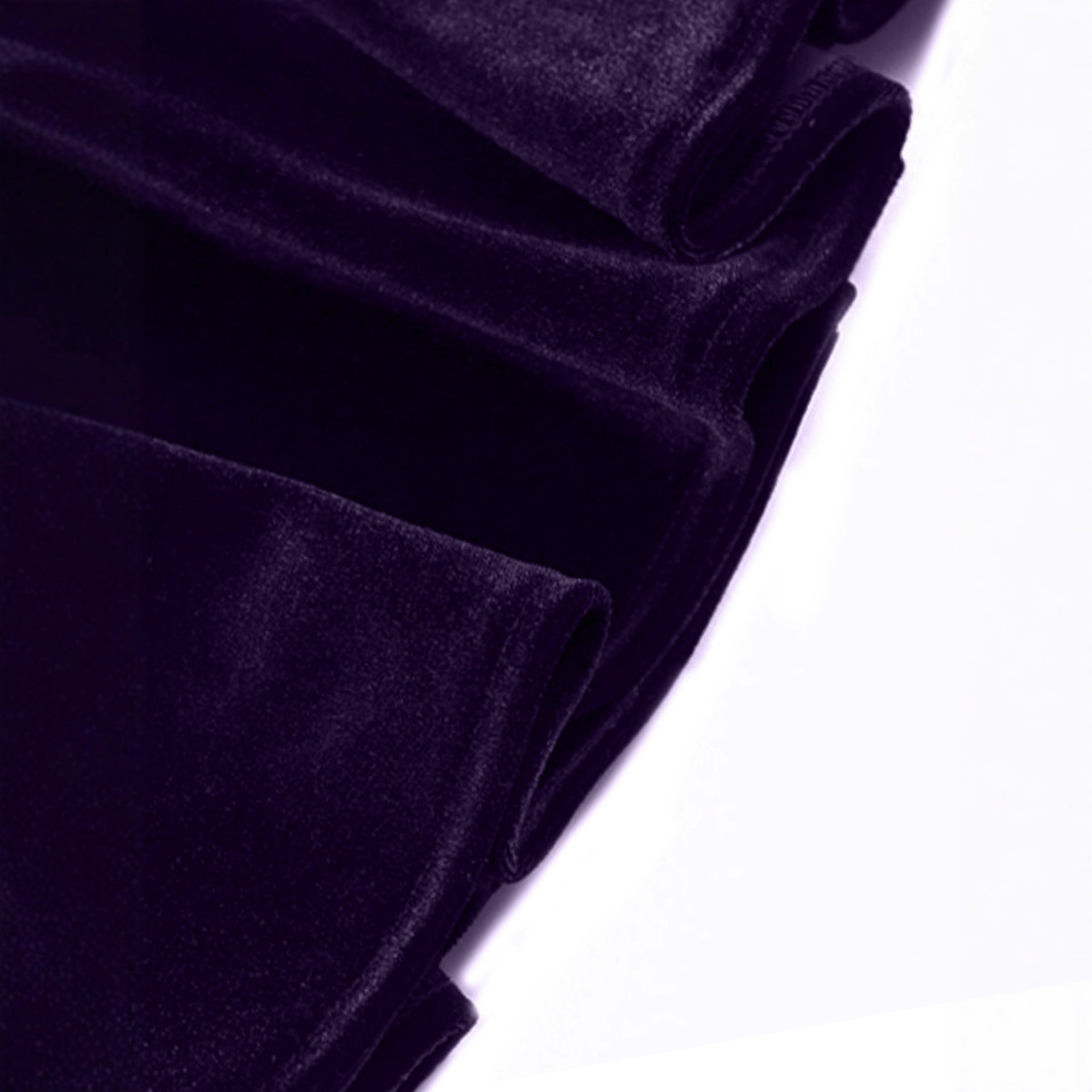 Womens Solid-Color Sequin Slim-fit V-neck Velvet Long-sleeve T-shirt