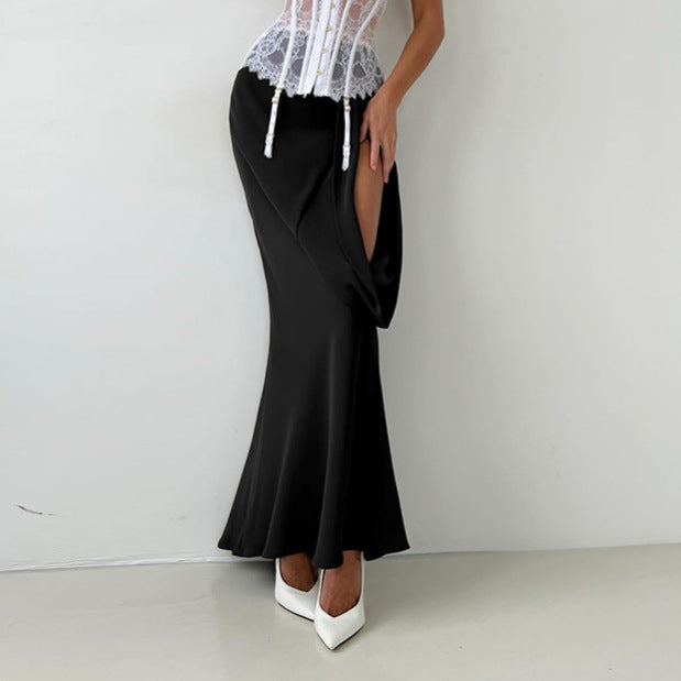 Designer-style Asymmetrical High-waisted Slim-fit Sexy Skirt Fishtail Skirt