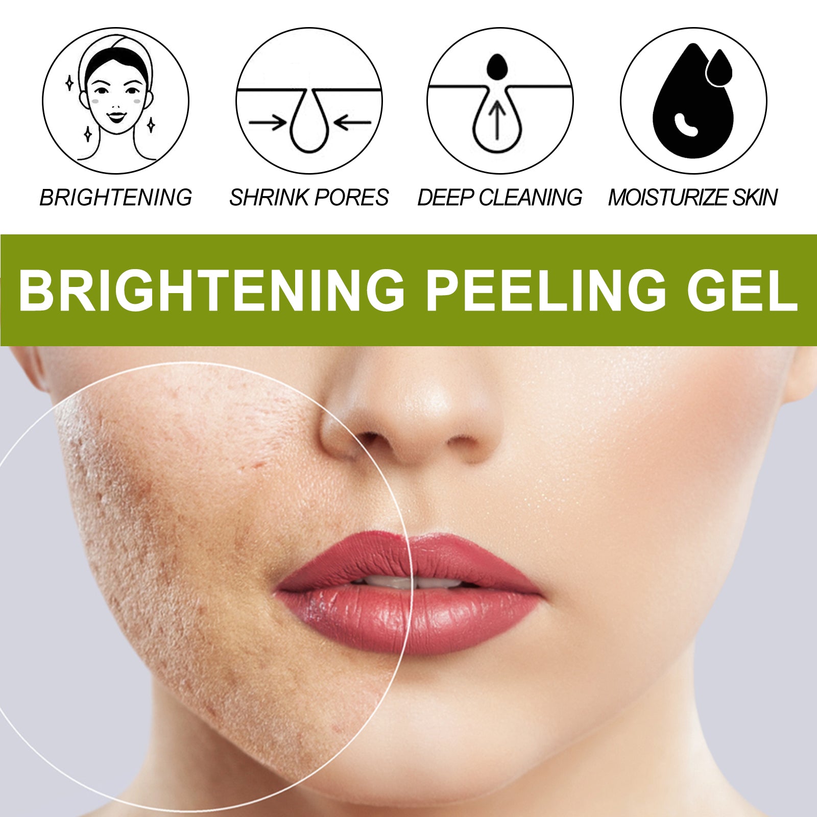 Face Brightening Peeling Gels, Facial Cleansing Exfoliation Skin Pores Hydrating Firming Beauty Gels