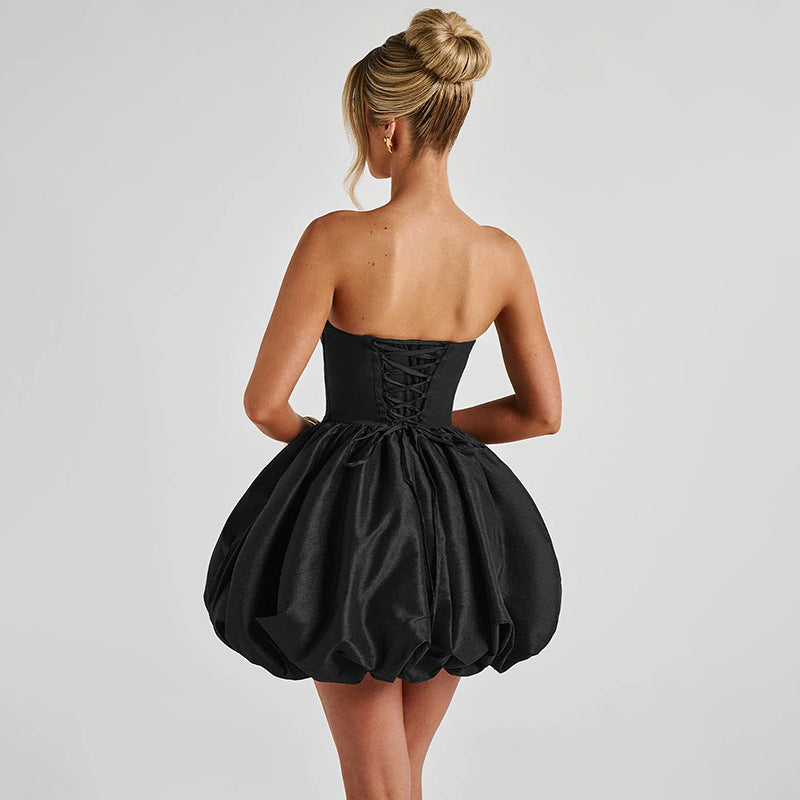 Womens Strapless Dress With A One-shoulder Neckline