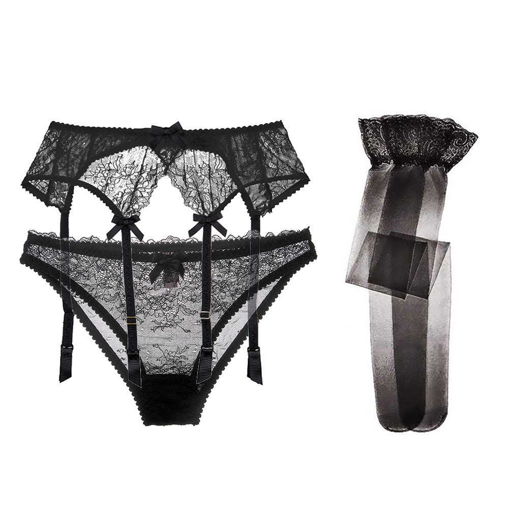 Bow Garter Clip 3 Piece Panty Stockings