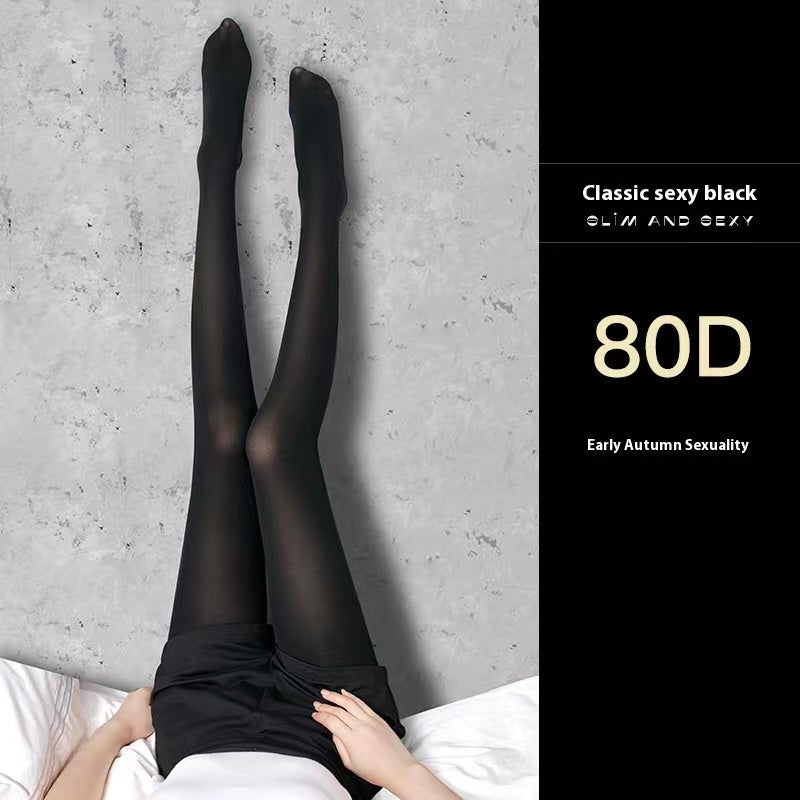 0D Black Silk Stockings Ultrathin Black Pantyhose