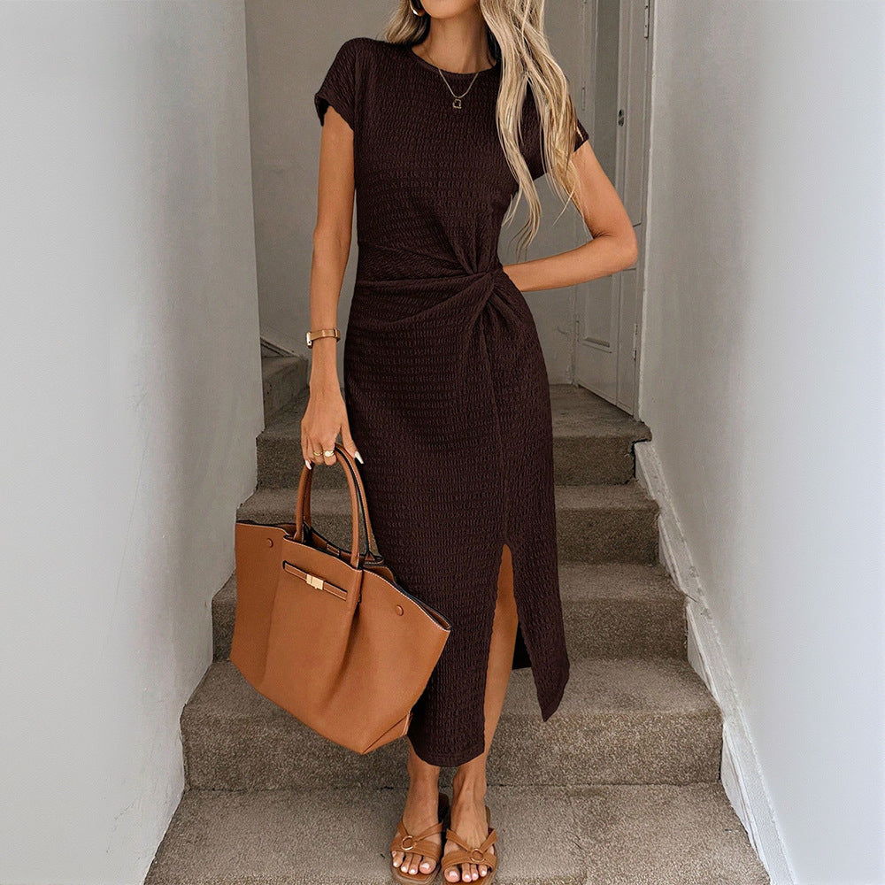 Slit Midi Dress For Womensophisticated And Elegant