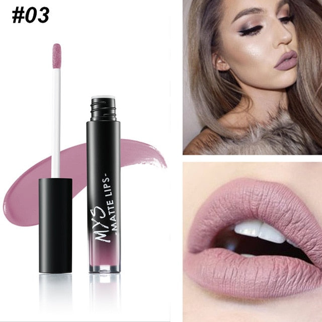 MYS Brand Makeup Rossetto liquido opaco Tinta impermeabile Make up Stick labbra a lunga durata Lucidalabbra nudo Cosmetici Batom