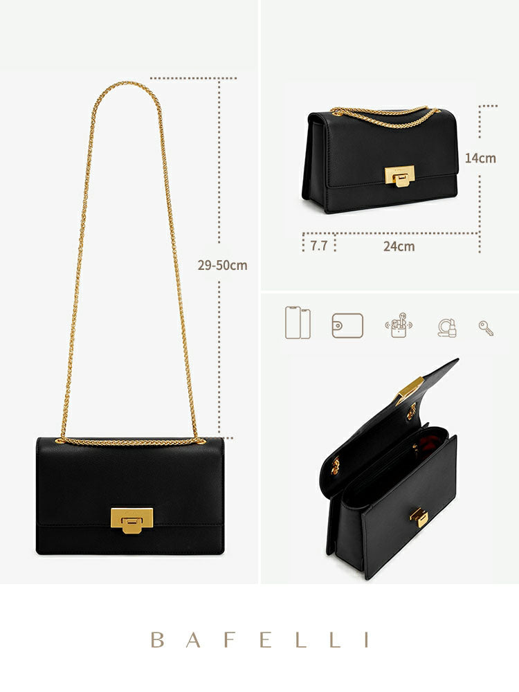 Borse Nuova borsa a tracolla strutturata Borsa da donna di fascia alta Borsa piccola quadrata Borsa da ascella nera alla moda Borsa a catena a molla