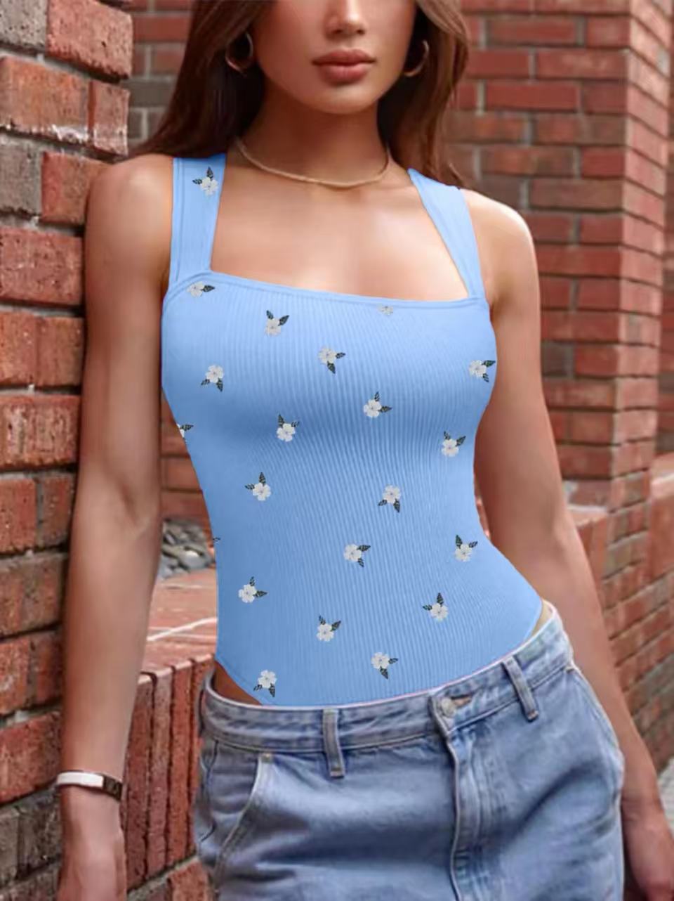 3 Pack NEW Women's Summer Outfit Baby Blue Cherry Print Jumpsuit For Women Vintage Chic