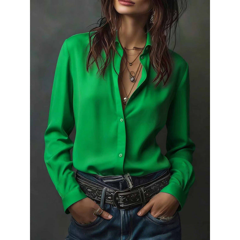 Same-color Same-size Casual Western-style Womens Blouse New Style