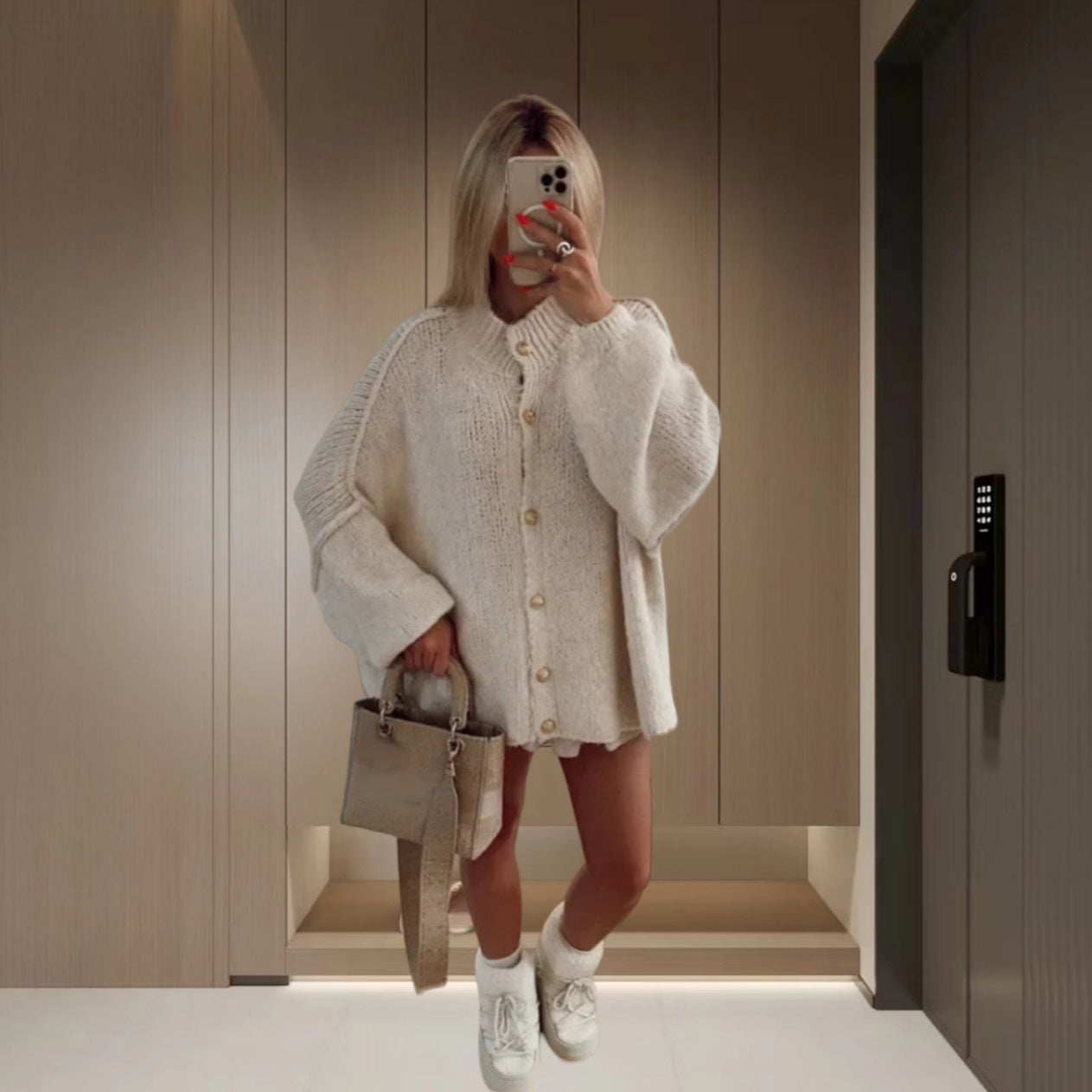 Women's Fashion Solid Color Casual Sweater Cardigan