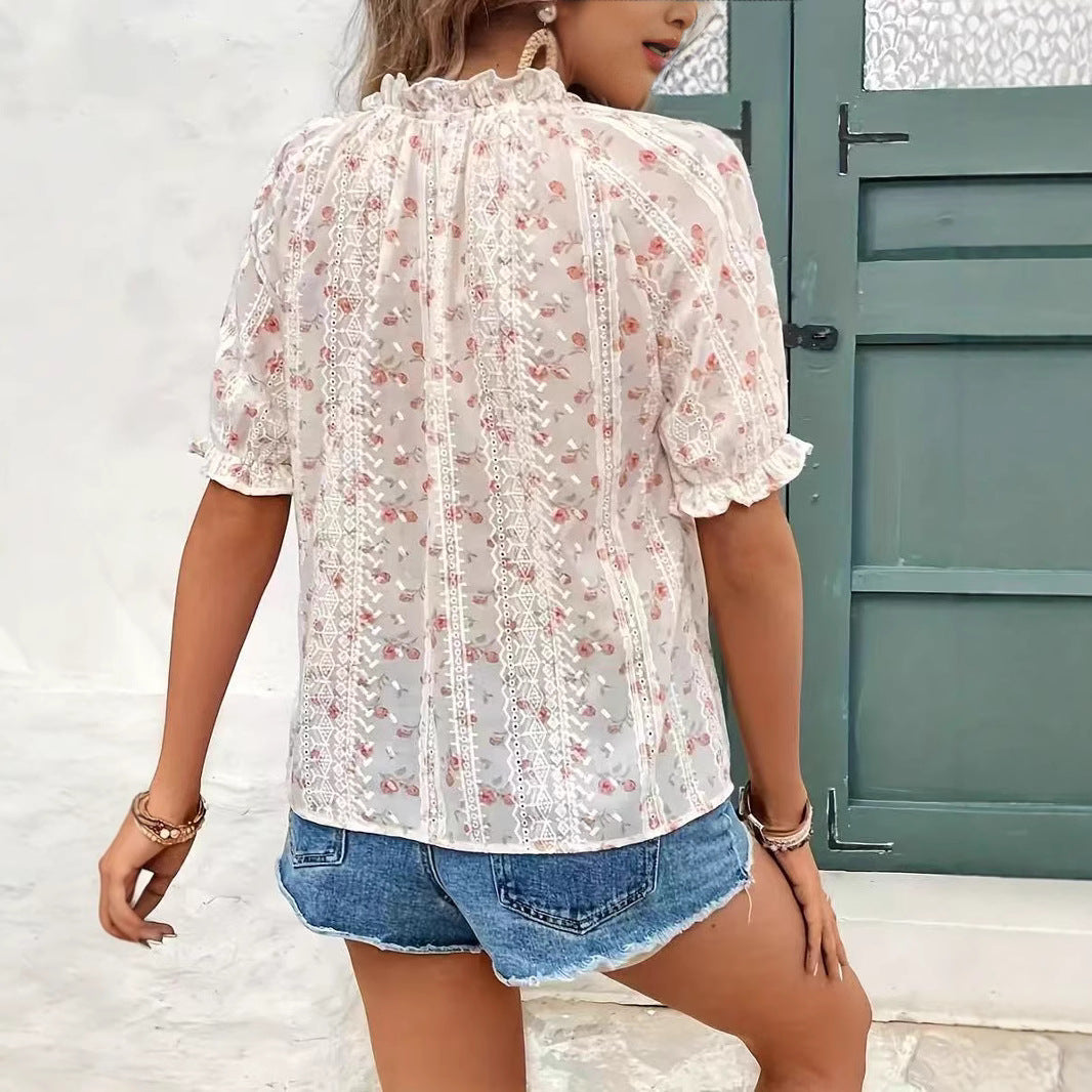 Summer Unique And Beautiful Shirt French Minority Design Blouse