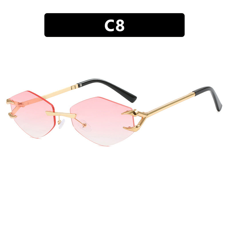 Frameless Hook Polygon Personalized Funny New Casual Hip Hop Trendy Sunglasses