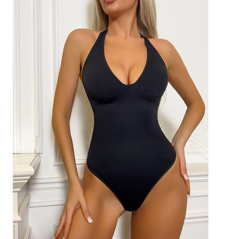 Seamless Bodyshaper Thong Bodysuit for Women with Tummy Control and Shaping, Strapless Design