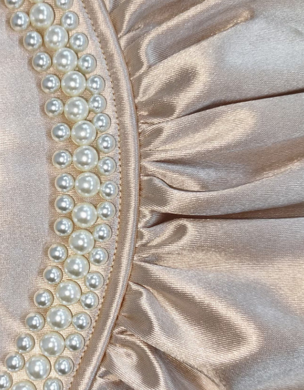 Summer Elegant Stretch Satin Pearl-Embellished Fashion Vest