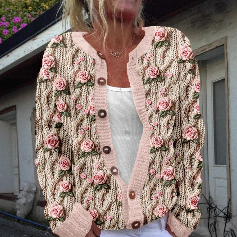 Womens High-End SpringAutumn Fashion Long-Sleeve Sweater