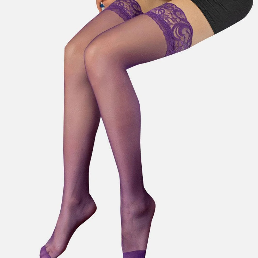 Stacey Sexy Lace Trim Stockings Black Sexy