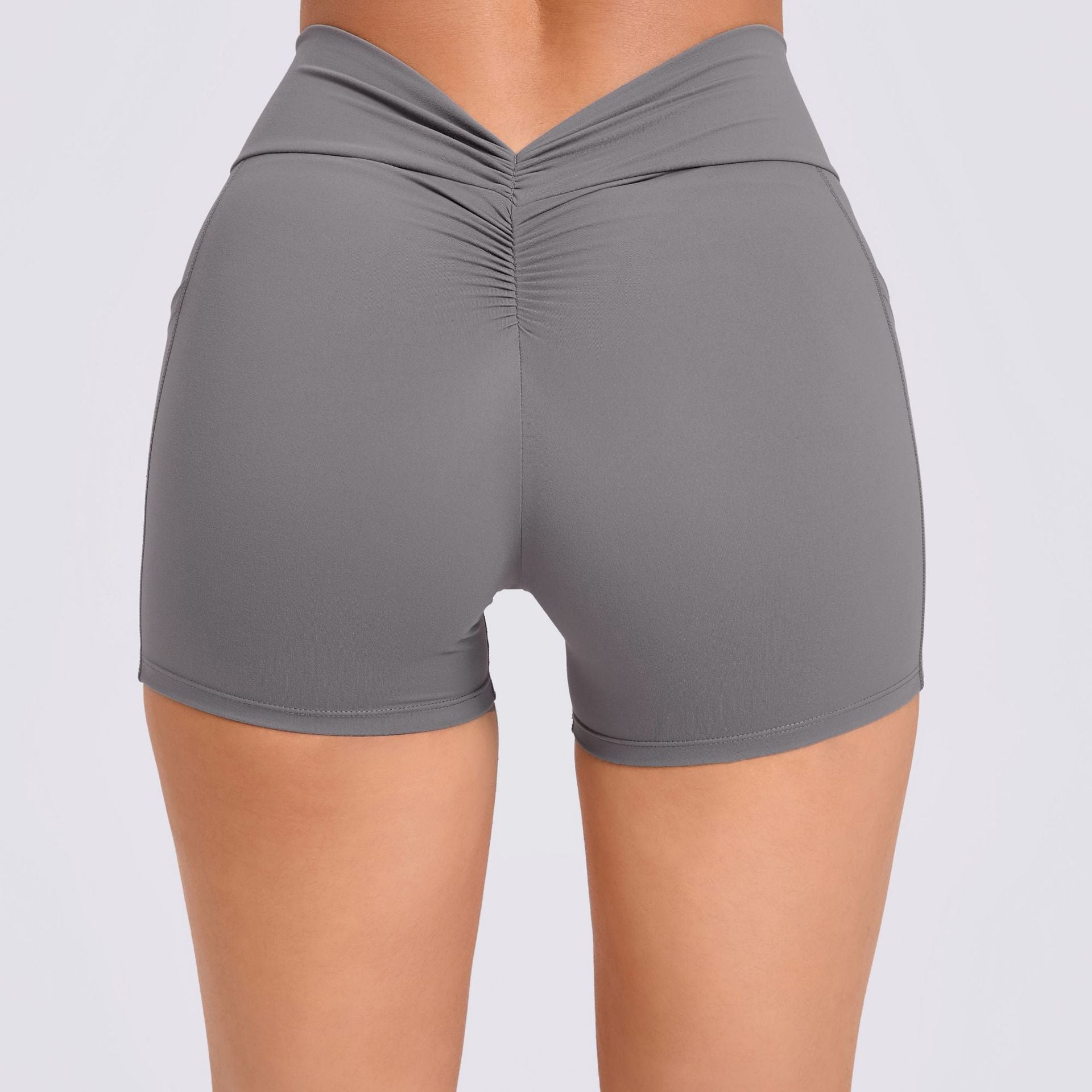 High Waist Tight Yoga Shorts With Pockets On Both Sides
