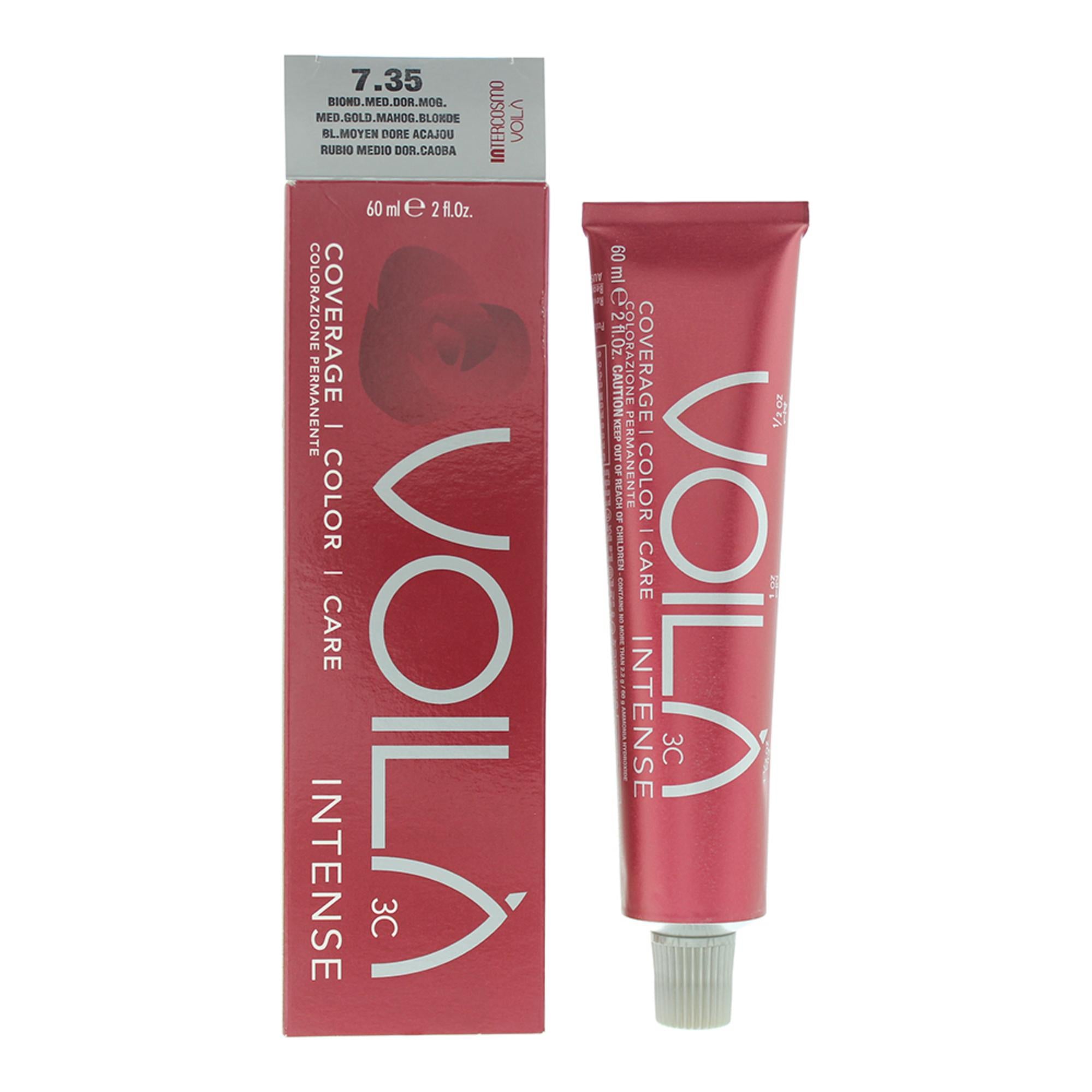 Intercosmo, Voilà 3C Intense, Permanent Hair Dye, 7.35 Medium Golden Mahogany Blonde, 60 ml
