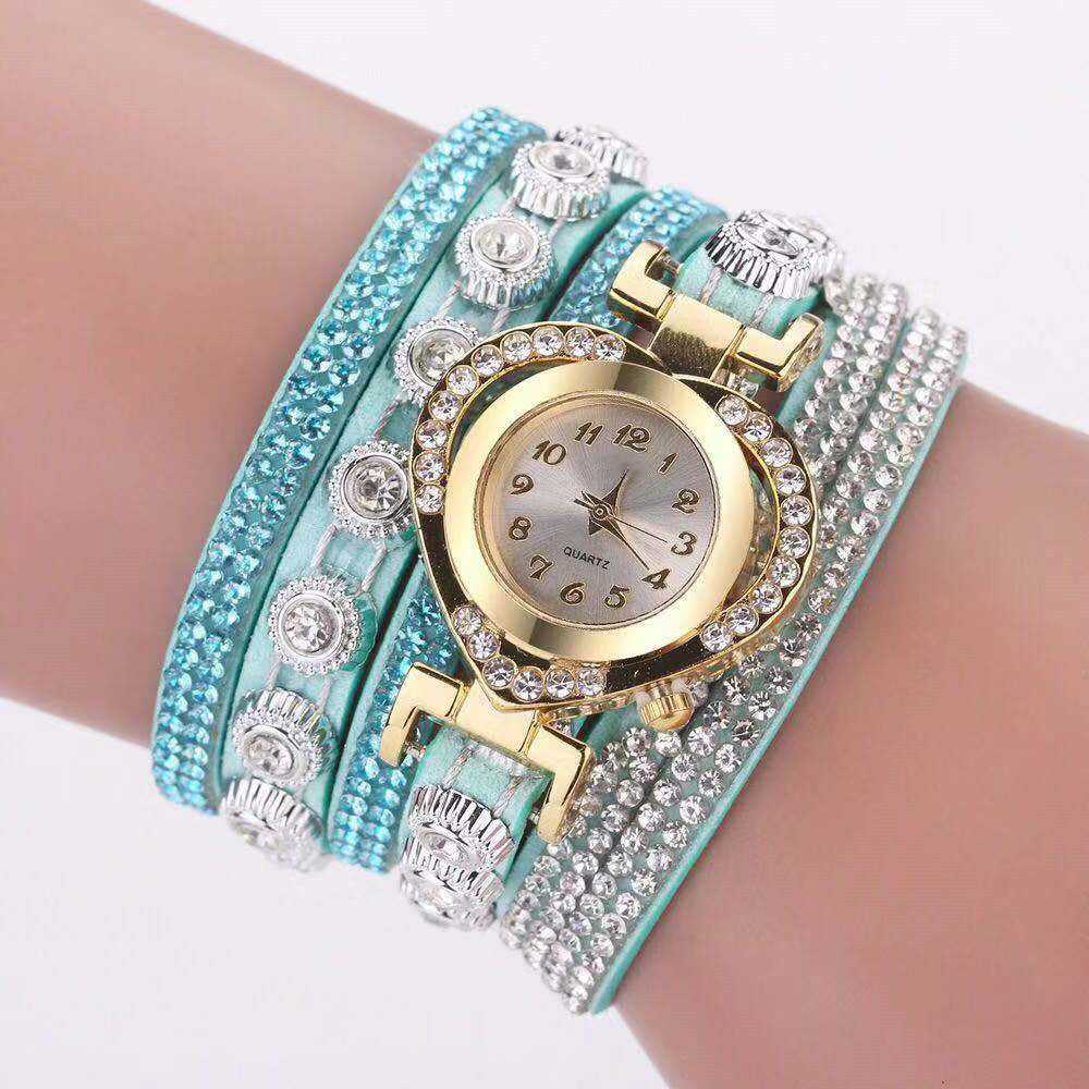 Personality Heart Shape With Diamond Dial Multi-color Bracelet