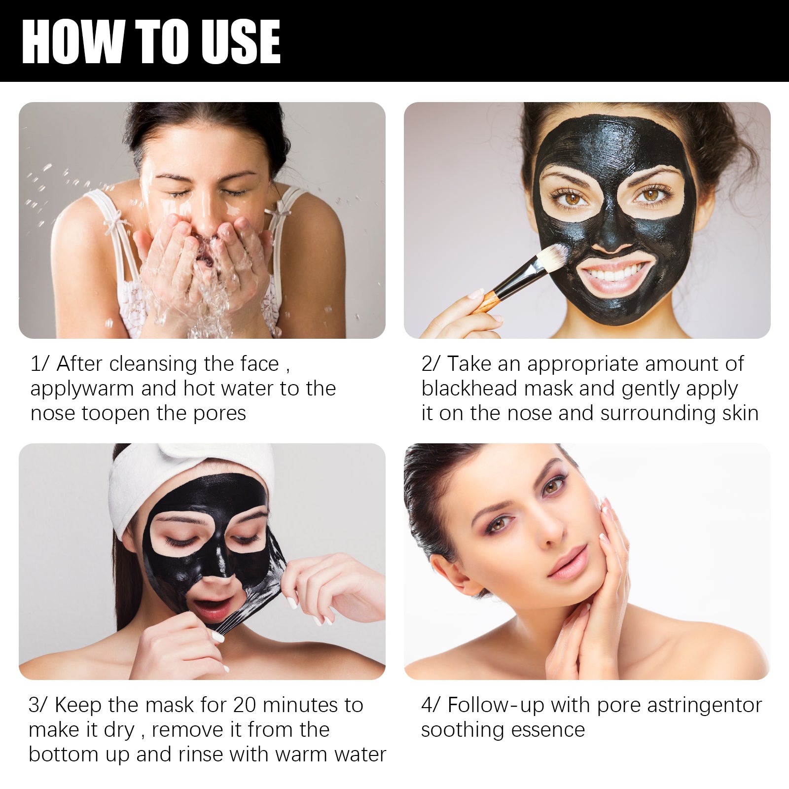 Blackhead Removal Mask, Peel Off Remove Blackhead Activated Carbon Cleansing Face Mask