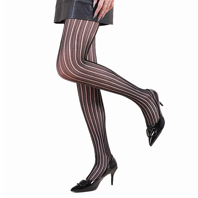 Halloween Spider Web Leopard Print Fishnet Stockings Women