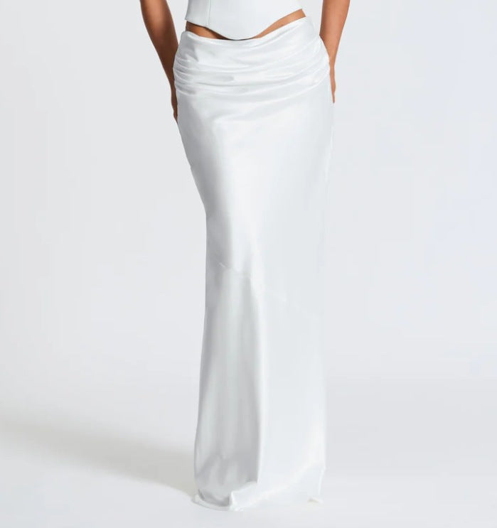 Hot Drill Temperament Spicy Girl Strappy Sexy Bustier Tight Top Long Satin Skirt