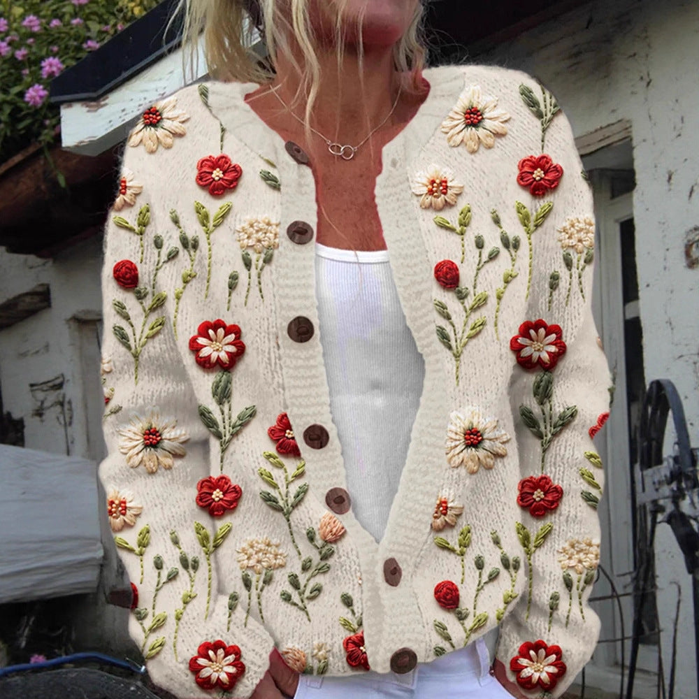 Womens High-End SpringAutumn Fashion Long-Sleeve Sweater