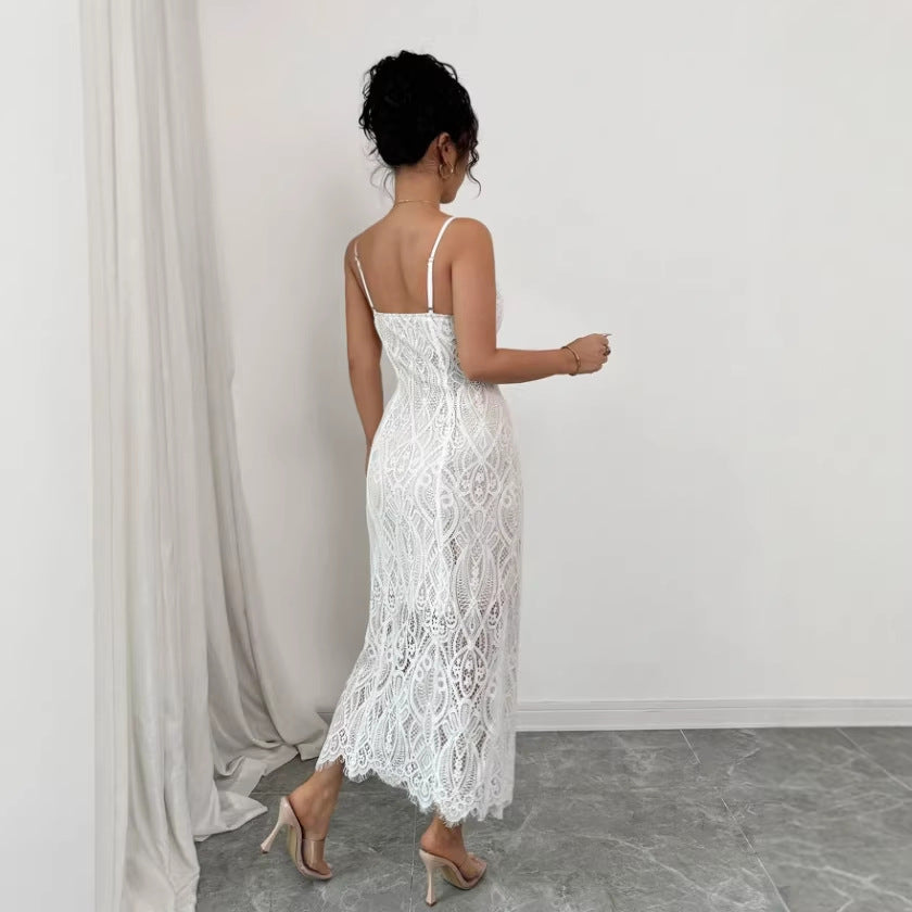 Womens Party Sequin V-Neck Formal Dress