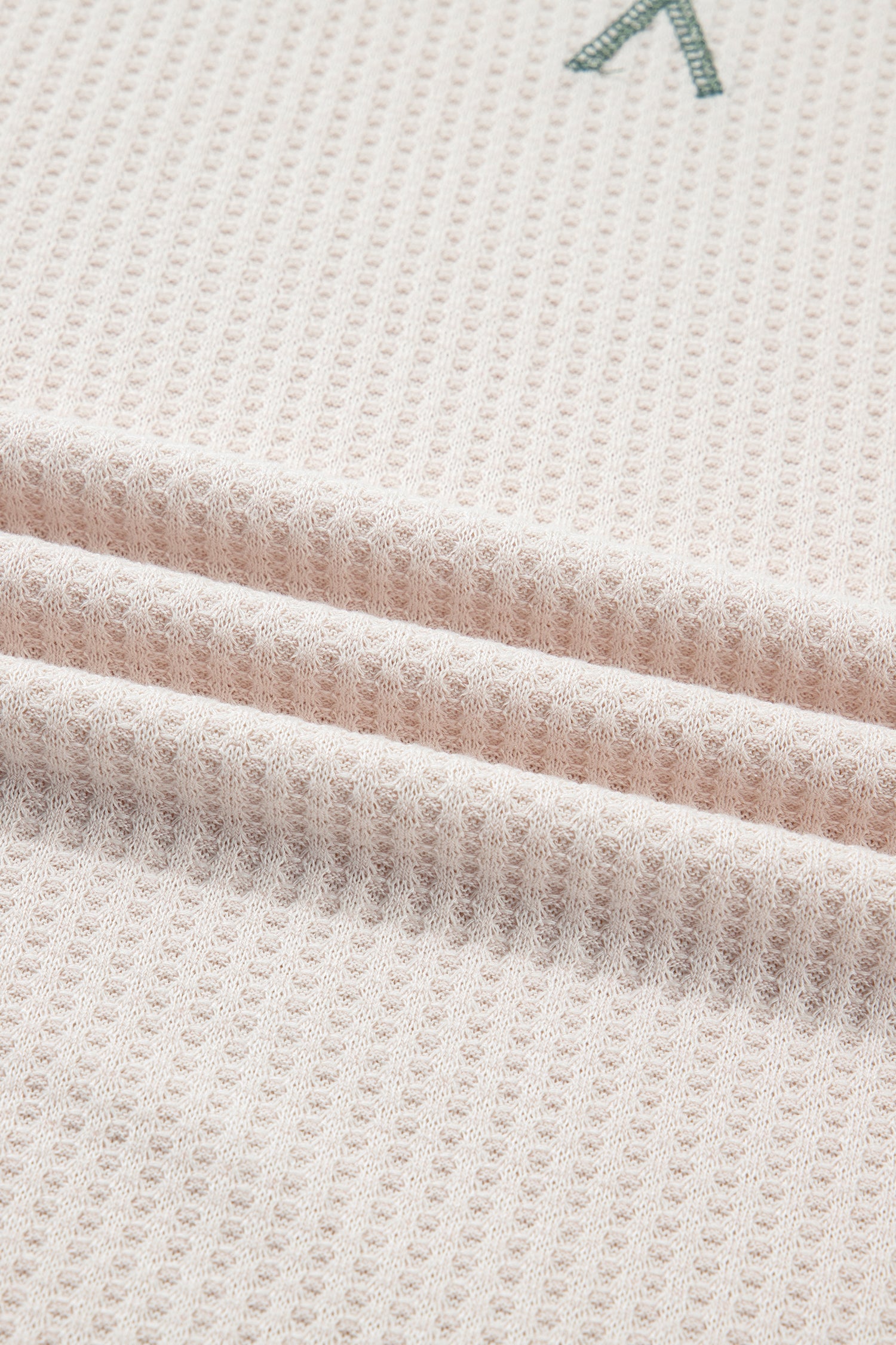 Mist Green Plus Size Waffled Color Block Long Sleeve Top