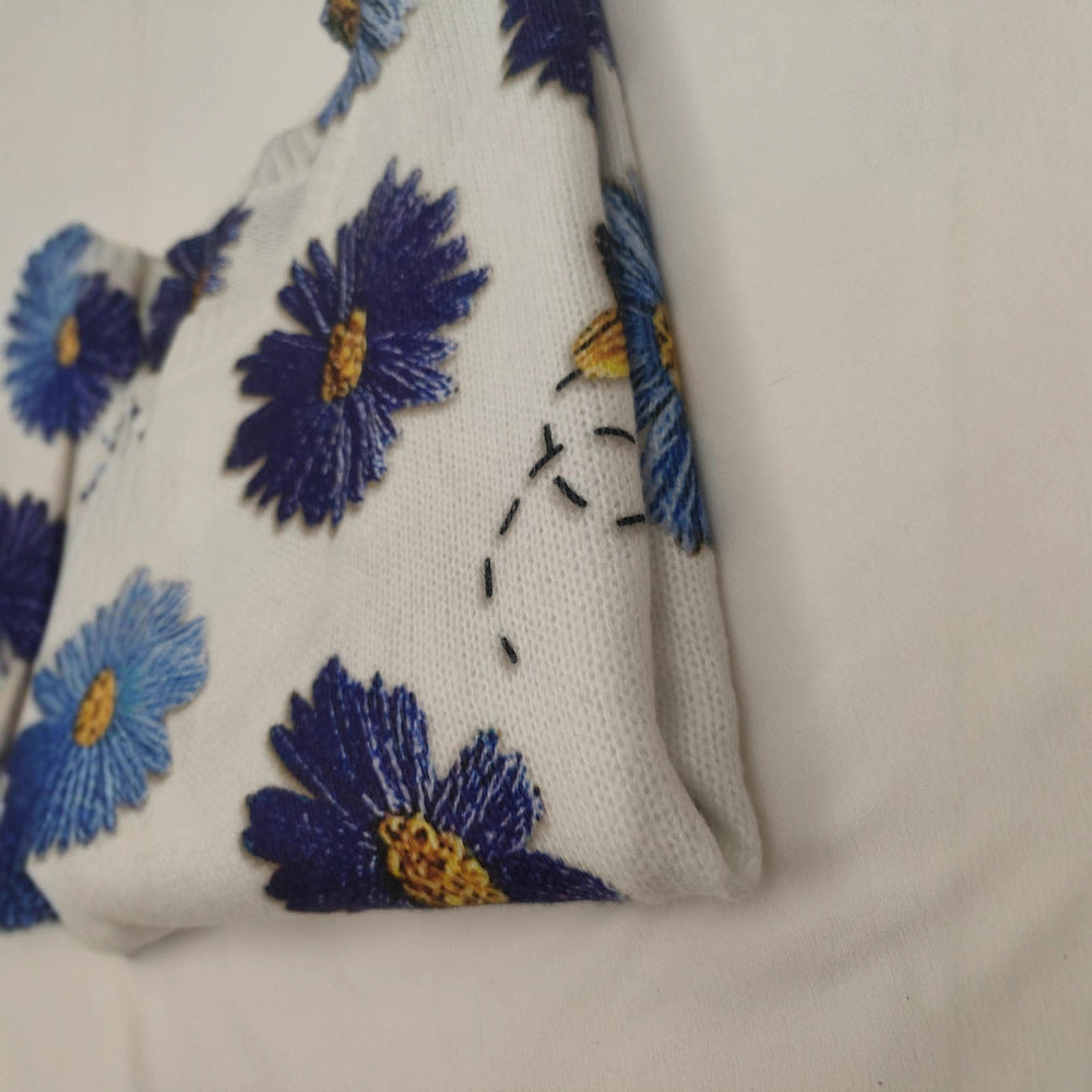 Trendy Niche Print Loose Slimming Women's Sweater