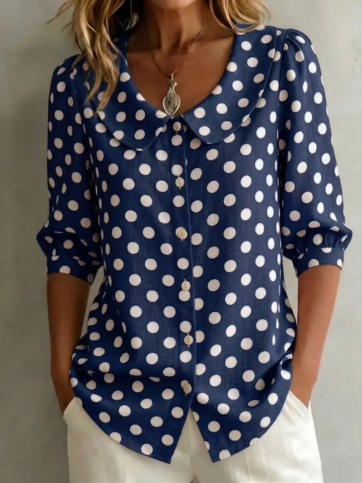 Retro Polka Dot Pattern Womens Shirt