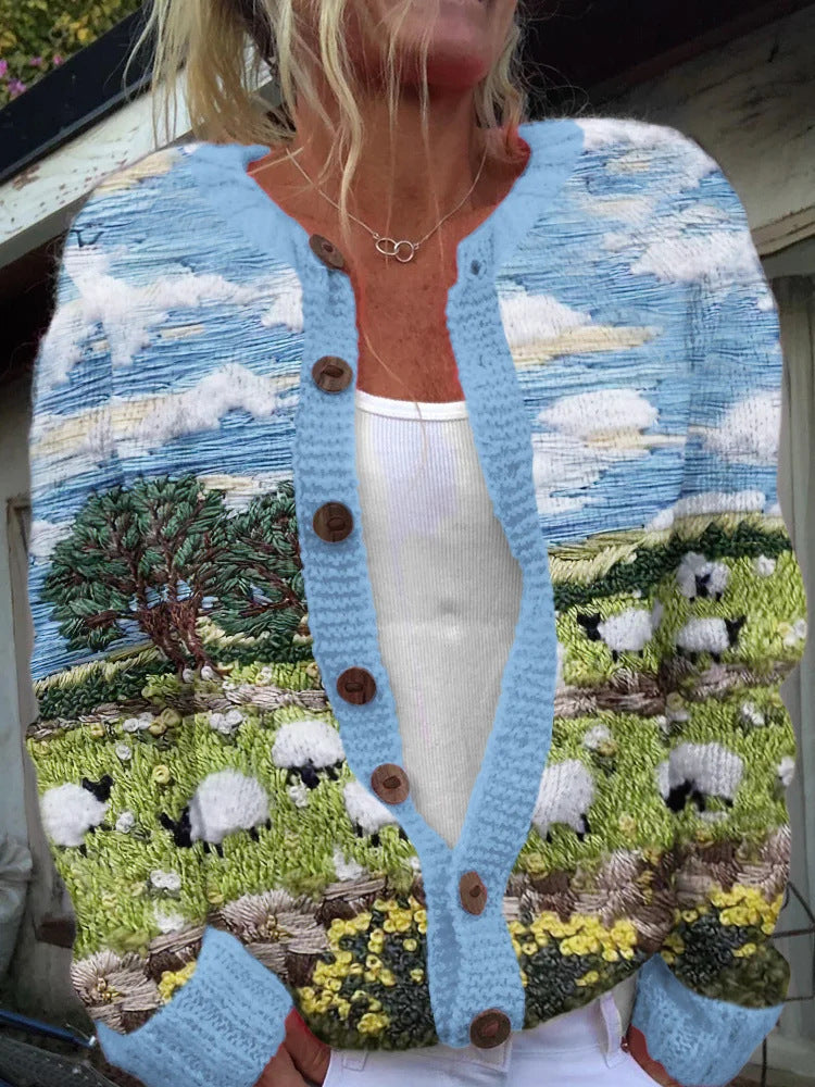 Womens High-End SpringAutumn Fashion Long-Sleeve Sweater