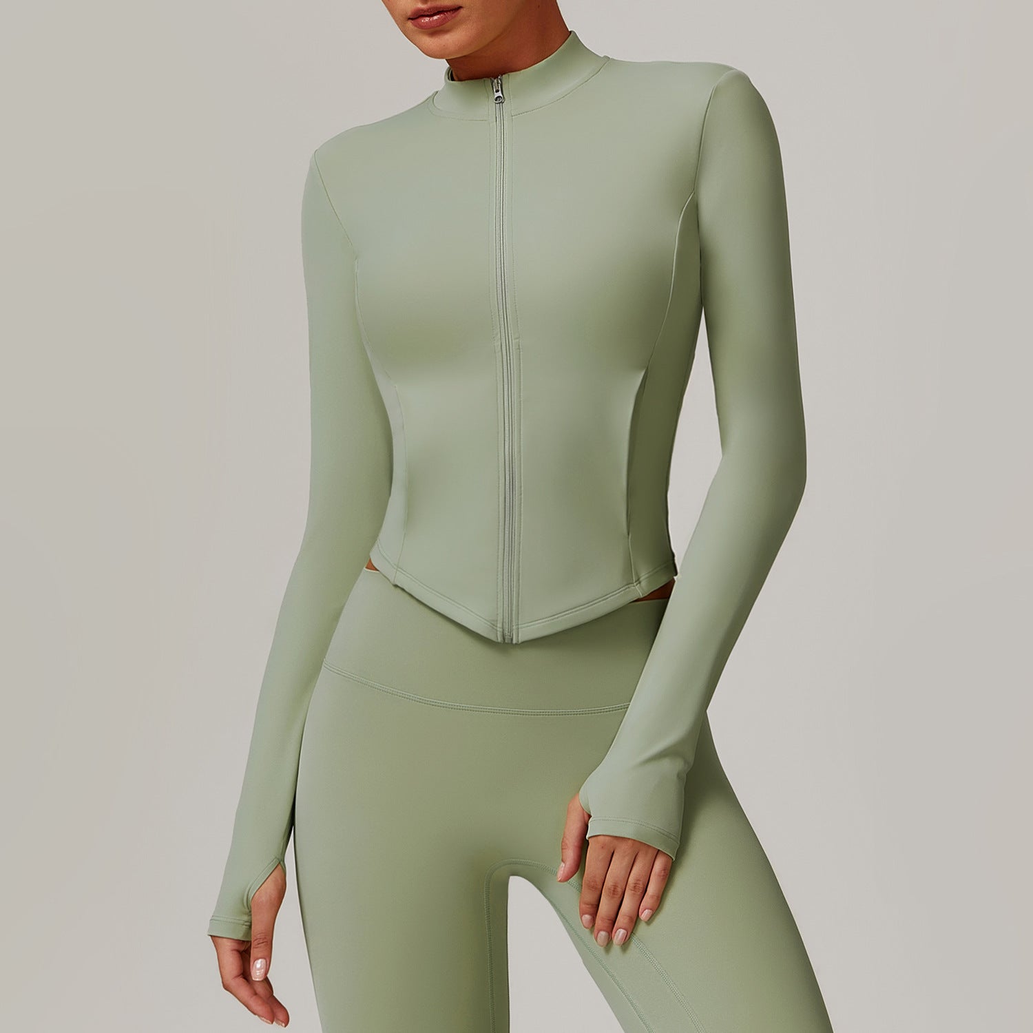 Stand Collar Yoga Clothes Fleece Padded Coat Women