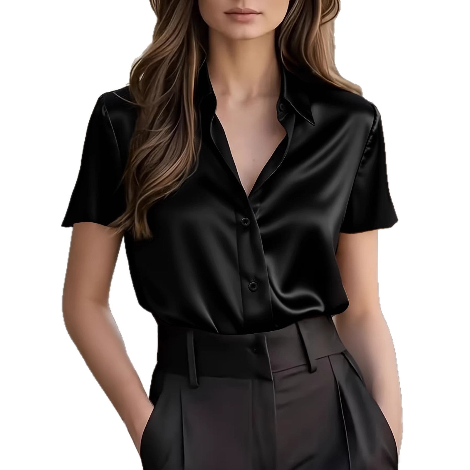 Commuter-style High-end Draping Professional Blouse Top