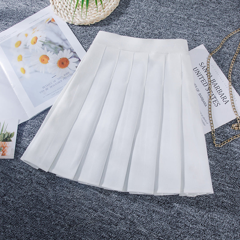 Pleated Skirt Lengthened Elastic Waist Elastic