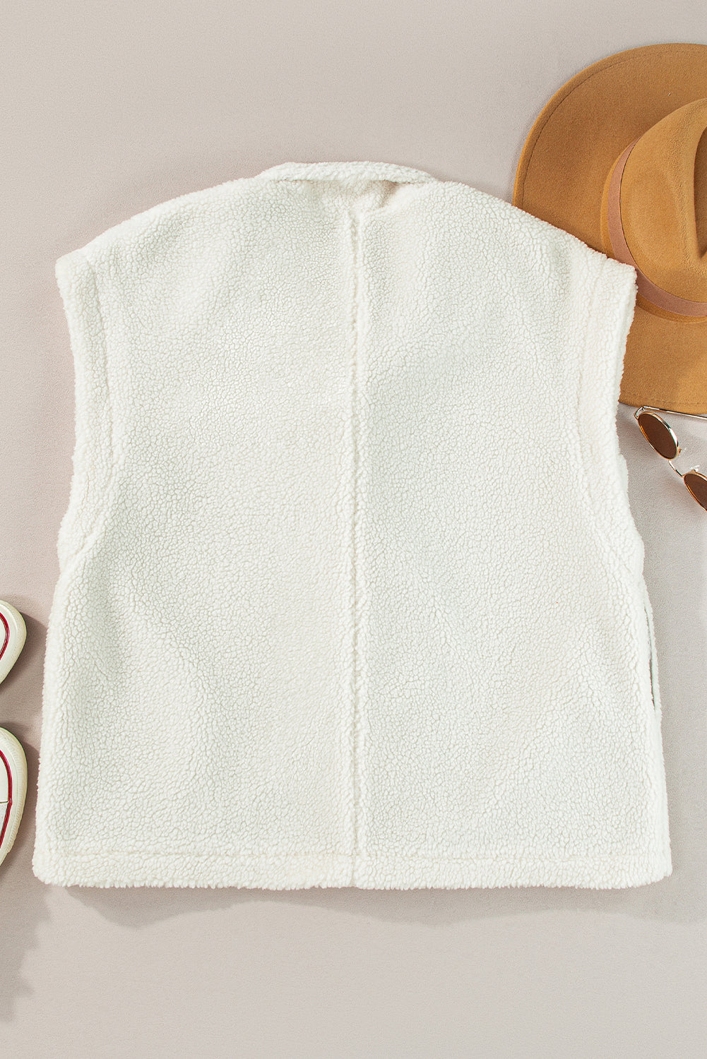 Cappotto gilet con colletto alla coreana con maniche in sherpa nero