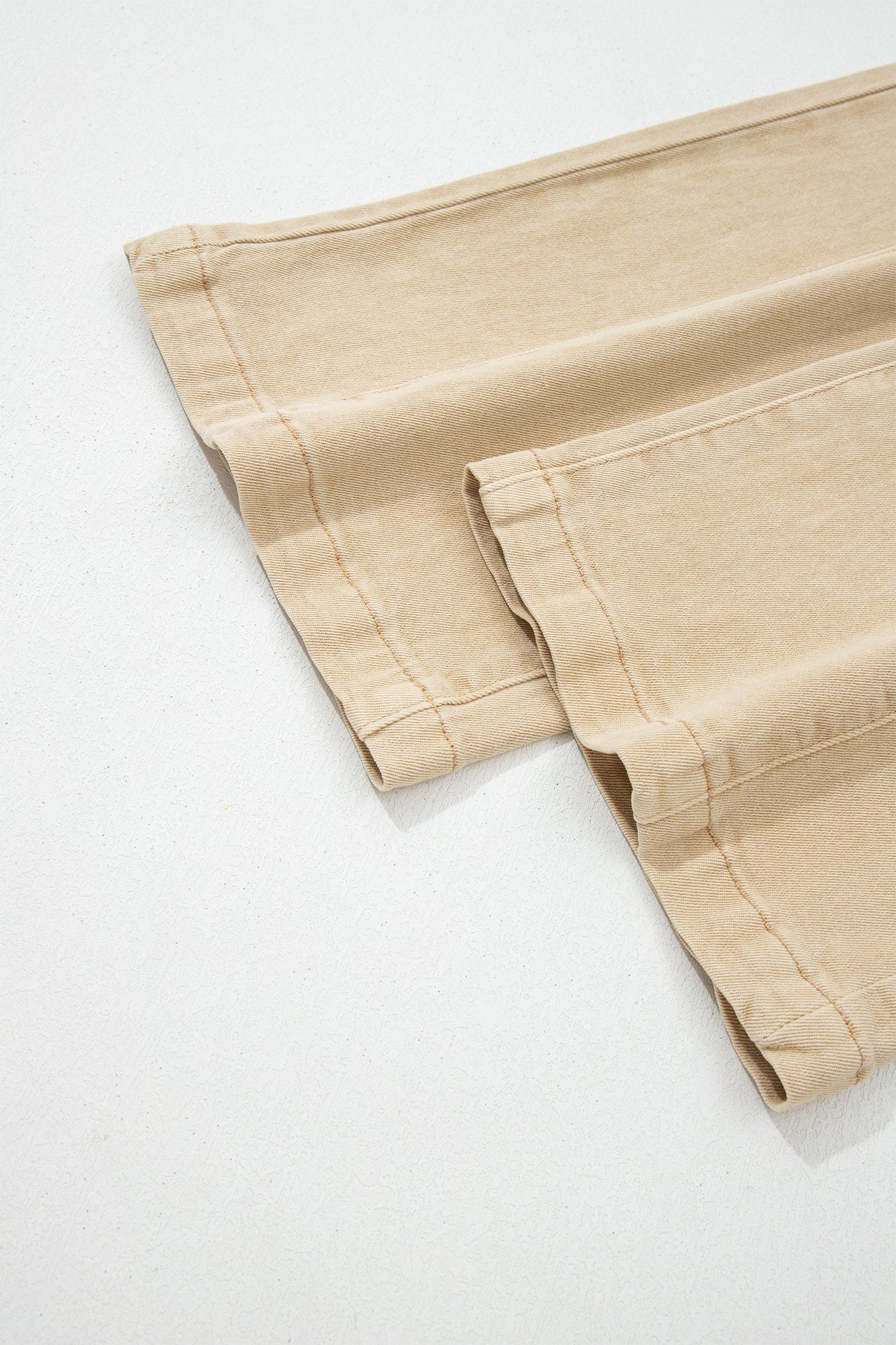 Apricot Solid Color Seamed Center Wide Leg Cropped Jeans